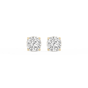 Cushion Lab Grown Diamond Hidden Halo Stud Earrings