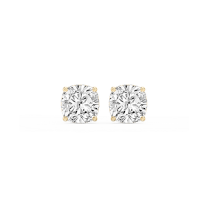 Cushion Lab Grown Diamond Hidden Halo Stud Earrings