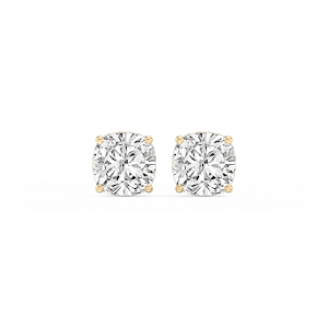 Cushion Lab Grown Diamond Hidden Halo Stud Earrings