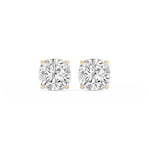 Cushion Lab Grown Diamond Hidden Halo Stud Earrings