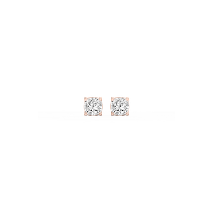 Cushion Lab Grown Diamond Classic Four Prong Basket Threaded Stud Earrings