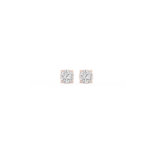 Cushion Lab Grown Diamond Classic Four Prong Basket Threaded Stud Earrings
