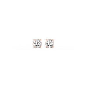 Cushion Lab Grown Diamond Classic Four Prong Basket Threaded Stud Earrings