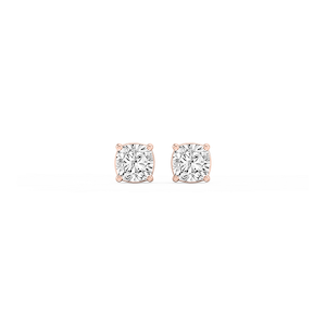 Cushion Lab Grown Diamond Classic Four Prong Basket Threaded Stud Earrings