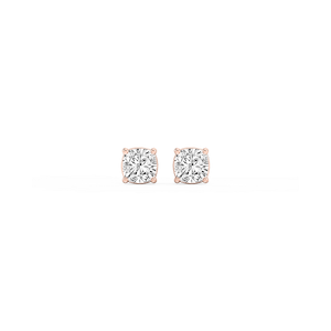 Cushion Lab Grown Diamond Classic Four Prong Basket Threaded Stud Earrings