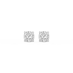 Cushion Lab Grown Diamond Classic Four Prong Basket Threaded Stud Earrings