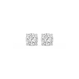 Cushion Lab Grown Diamond Classic Four Prong Basket Threaded Stud Earrings