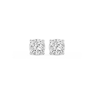 Cushion Lab Grown Diamond Classic Four Prong Basket Threaded Stud Earrings
