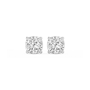 Cushion Lab Grown Diamond Classic Four Prong Basket Threaded Stud Earrings