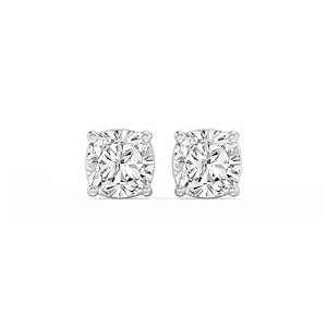 Cushion Lab Grown Diamond Classic Four Prong Basket Threaded Stud Earrings