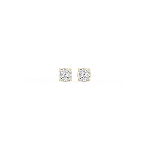 Cushion Lab Grown Diamond Classic Four Prong Basket Threaded Stud Earrings