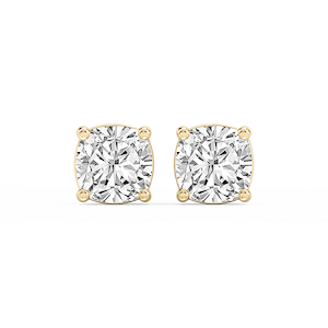 Cushion Lab Grown Diamond Classic Four Prong Basket Threaded Stud Earrings