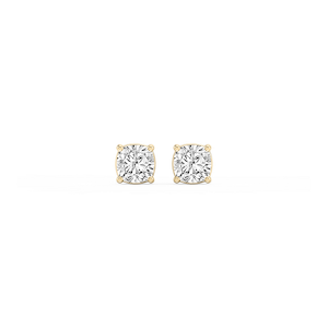 Cushion Lab Grown Diamond Classic Four Prong Basket Threaded Stud Earrings