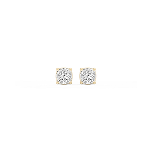 Cushion Lab Grown Diamond Classic Four Prong Basket Threaded Stud Earrings