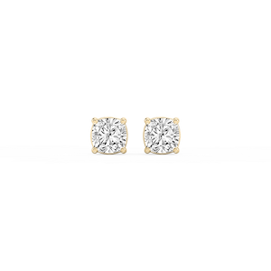 Cushion Lab Grown Diamond Classic Four Prong Basket Threaded Stud Earrings