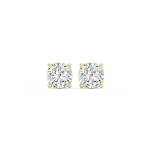 Cushion Lab Grown Diamond Classic Four Prong Basket Threaded Stud Earrings