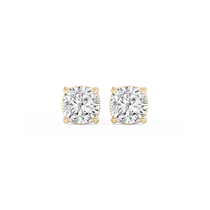 Cushion Lab Grown Diamond Classic Four Prong Basket Threaded Stud Earrings