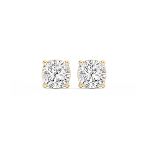 Cushion Lab Grown Diamond Classic Four Prong Basket Threaded Stud Earrings