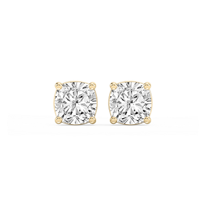 Cushion Lab Grown Diamond Classic Four Prong Basket Threaded Stud Earrings