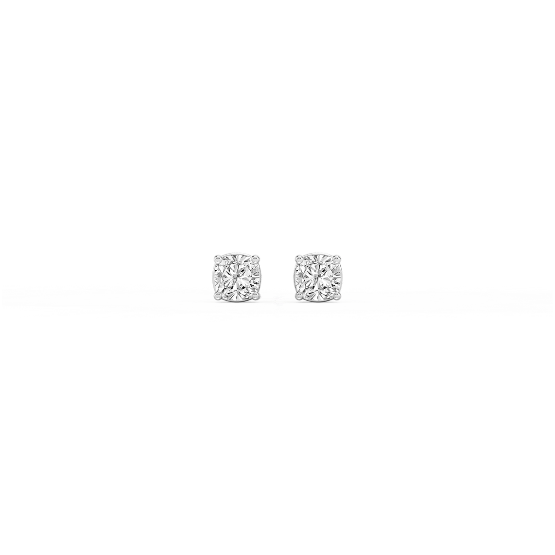 Cushion Lab Grown Diamond Classic Four Prong Threaded Back Stud Earrings