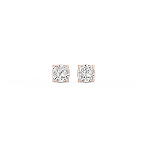 Cushion Lab Grown Diamond Classic Four Prong Threaded Back Stud Earrings
