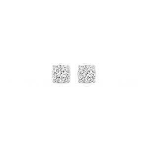 Cushion Lab Grown Diamond Classic Four Prong Threaded Back Stud Earrings