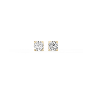 Cushion Lab Grown Diamond Classic Four Prong Threaded Back Stud Earrings