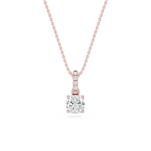 Cushion Lab Grown Diamond Hidden Halo Pendant - 16 to 18 Inches