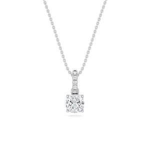 Cushion Lab Grown Diamond Hidden Halo Pendant - 16 to 18 Inches