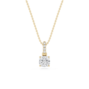 Cushion Lab Grown Diamond Hidden Halo Pendant - 16 to 18 Inches