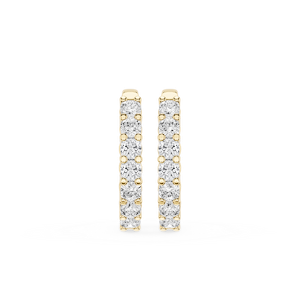 Cushion Lab Grown Diamond Shared Prong Inside Out Hoop Earrings