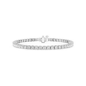 Cushion Lab Grown Diamond Four Prong Tennis Bracelet - 7 Inches