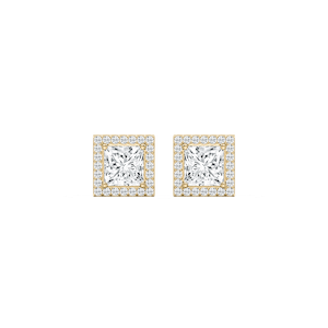 Princess Lab Grown Diamond Martini Halo Stud Earrings