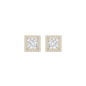 Princess Lab Grown Diamond Martini Halo Stud Earrings