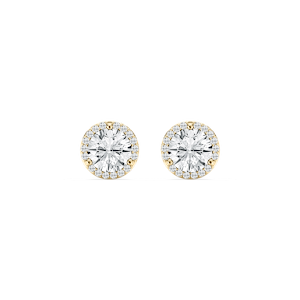 Round Lab Grown Diamond Martini Halo Stud Earrings