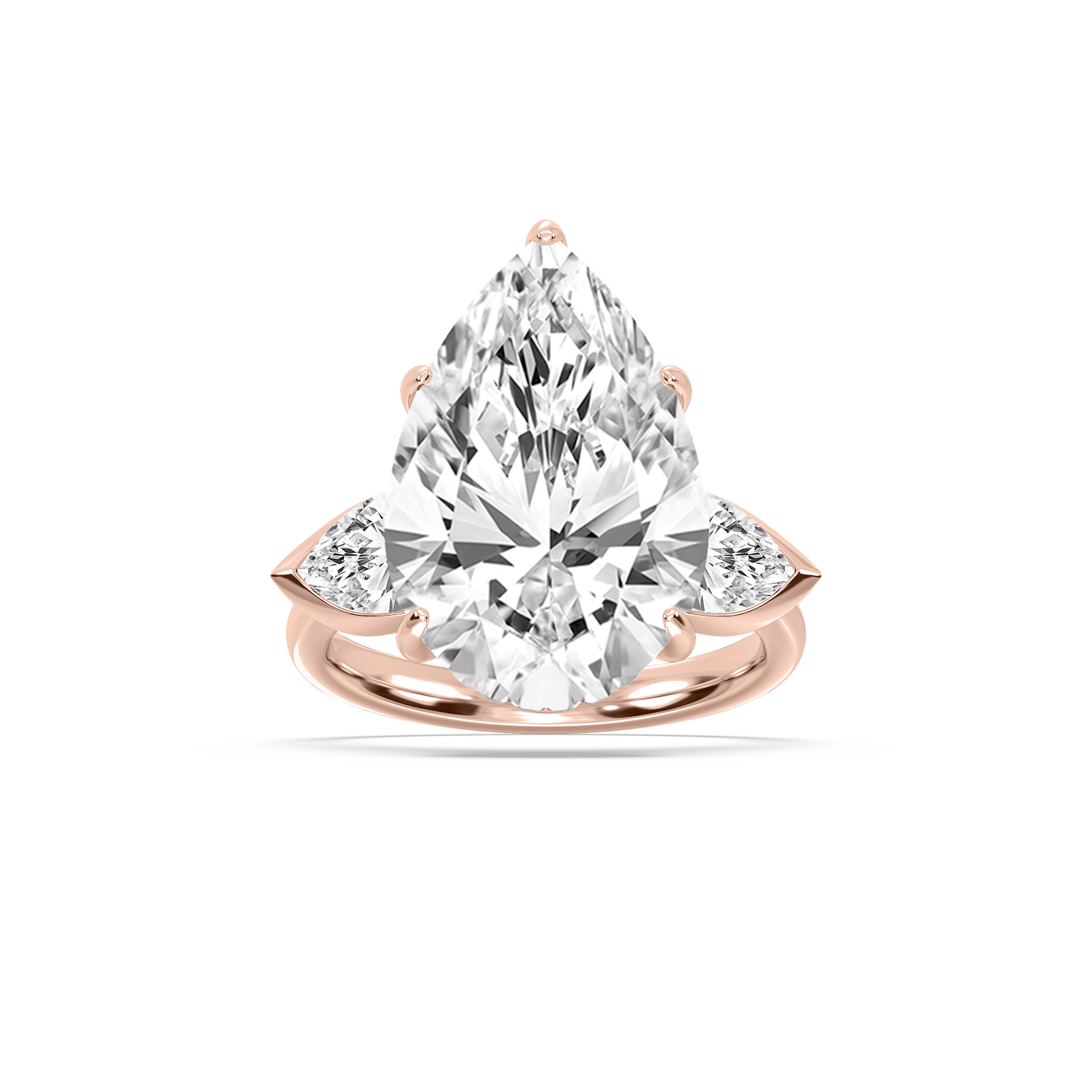 Cynthia 13 ctw Pear Lab Grown Diamond Three Stone Engagement Ring - Signature Collection