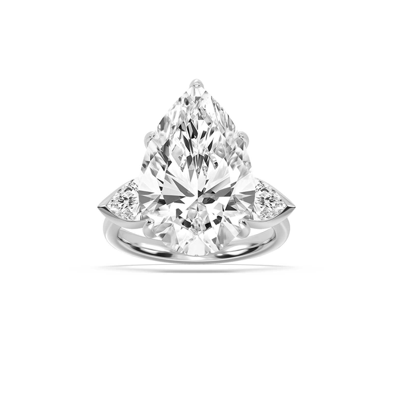 Cynthia 13 ctw Pear Lab Grown Diamond Three Stone Engagement Ring - Signature Collection