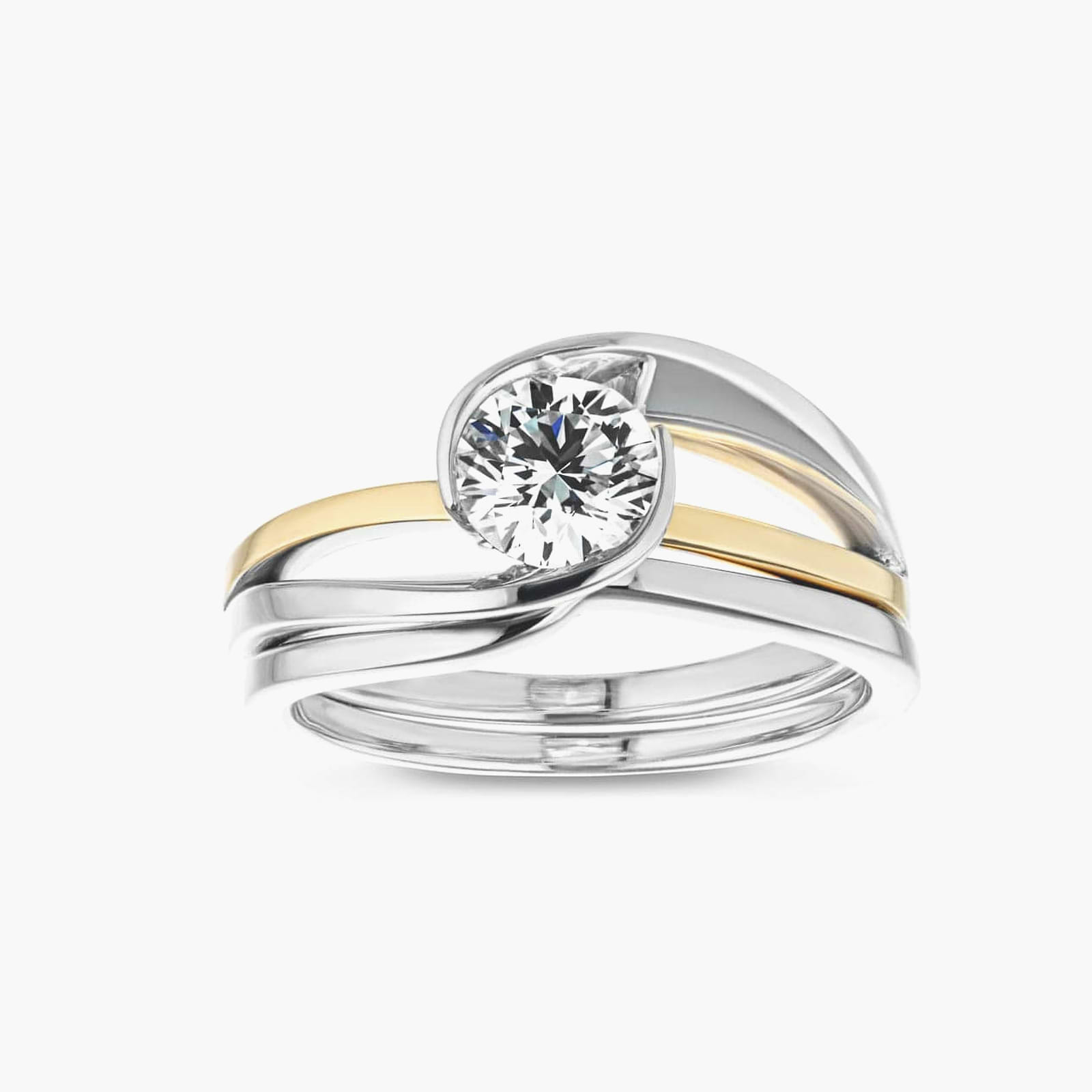 Corina Lab Grown Diamond Split Shank Solitaire Wedding Set