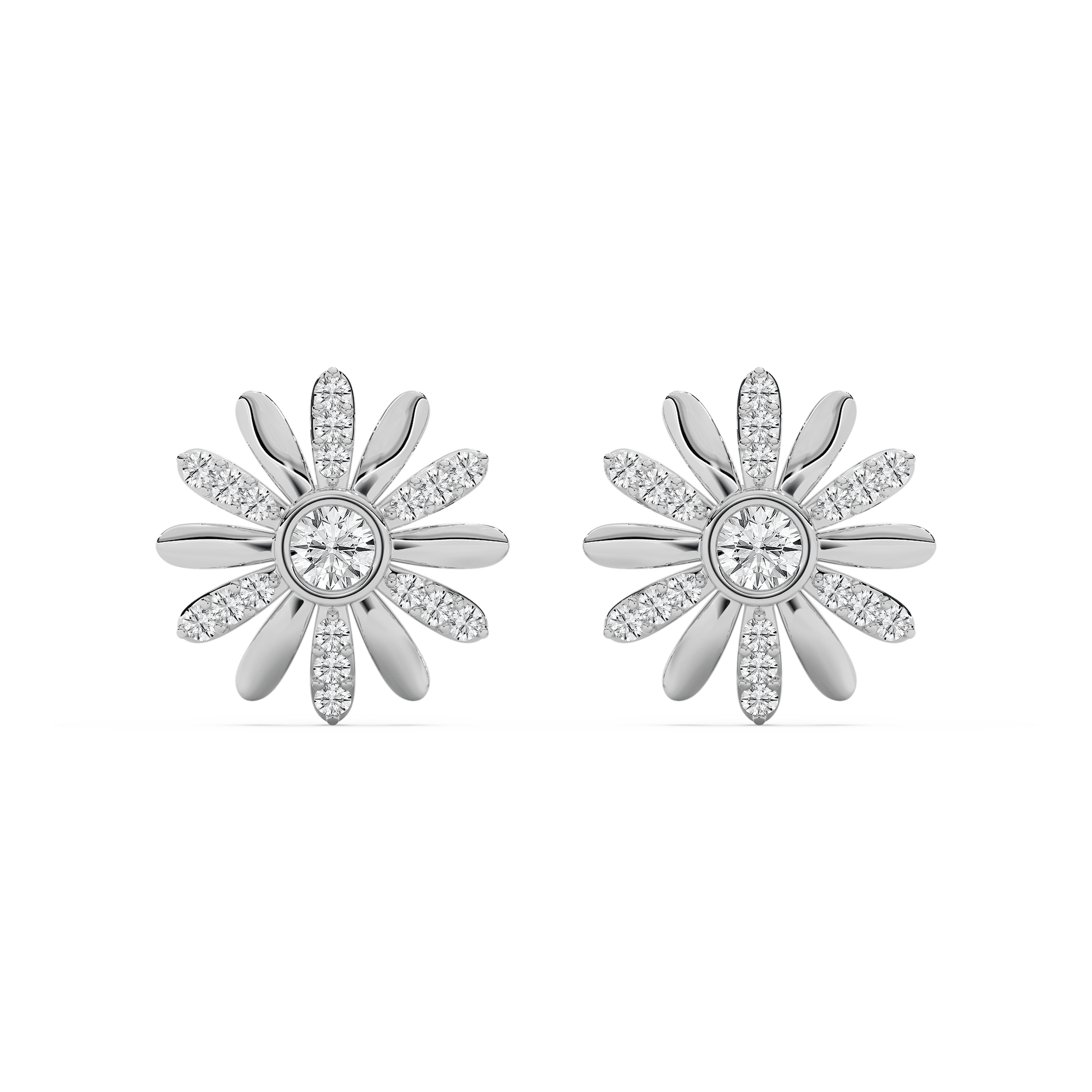 Daisy Diamond Studs in Rose Gold