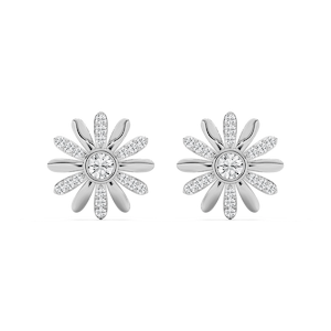 1 ctw Round Lab Grown Diamond Daisy Stud Earrings