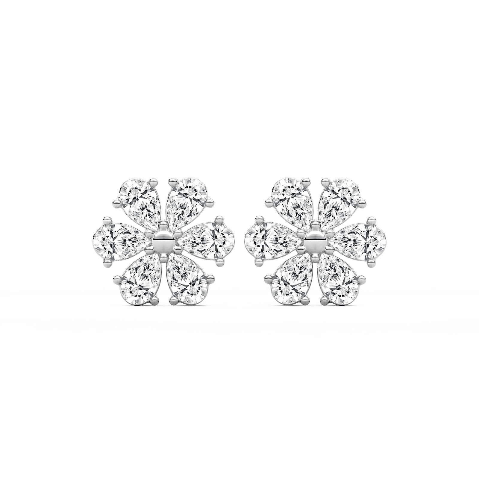 1 ⅞ ctw Pear Lab Grown Diamond Daisy Stud Earrings