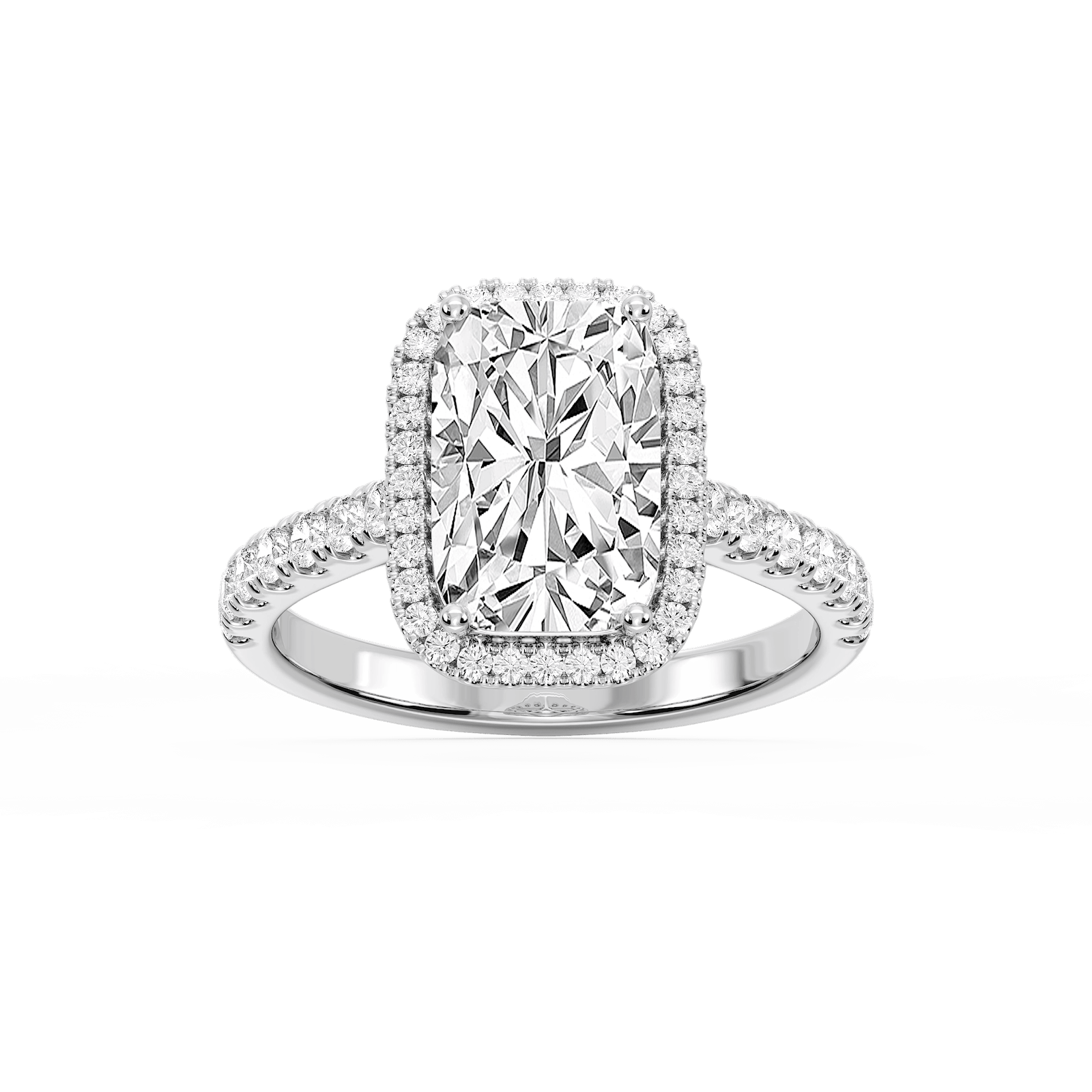 Daniela Antique Elongated Cushion Lab Grown Diamond Halo Engagement Ring