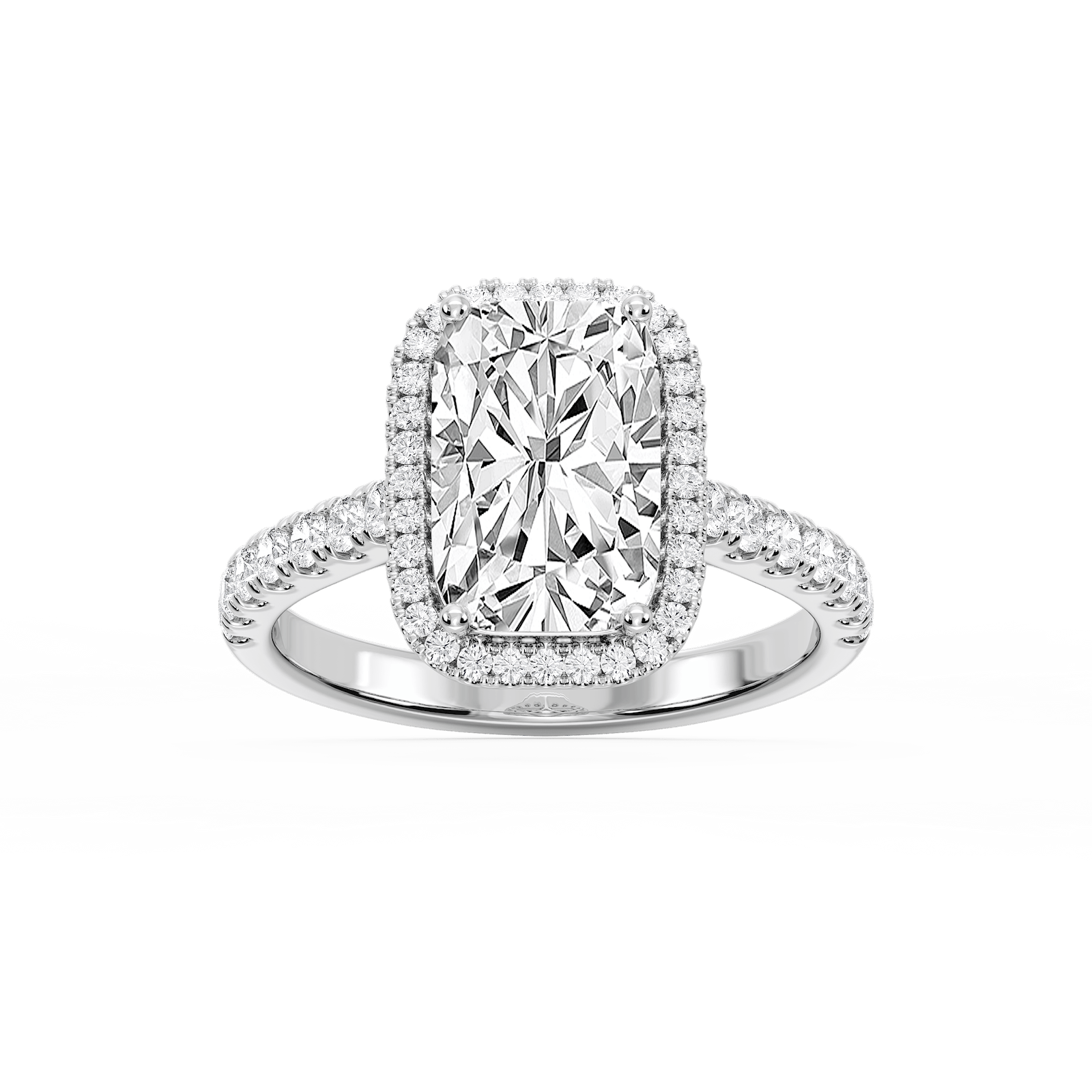 Daniela Antique Elongated Cushion Lab Grown Diamond Halo Engagement Ring