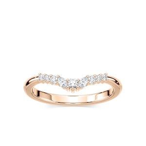Capri 1/5 ctw Round and Marquise Lab Grown Diamond Chevron Curved Band