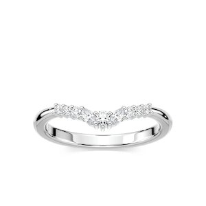 Capri 1/5 ctw Round and Marquise Lab Grown Diamond Chevron Curved Band
