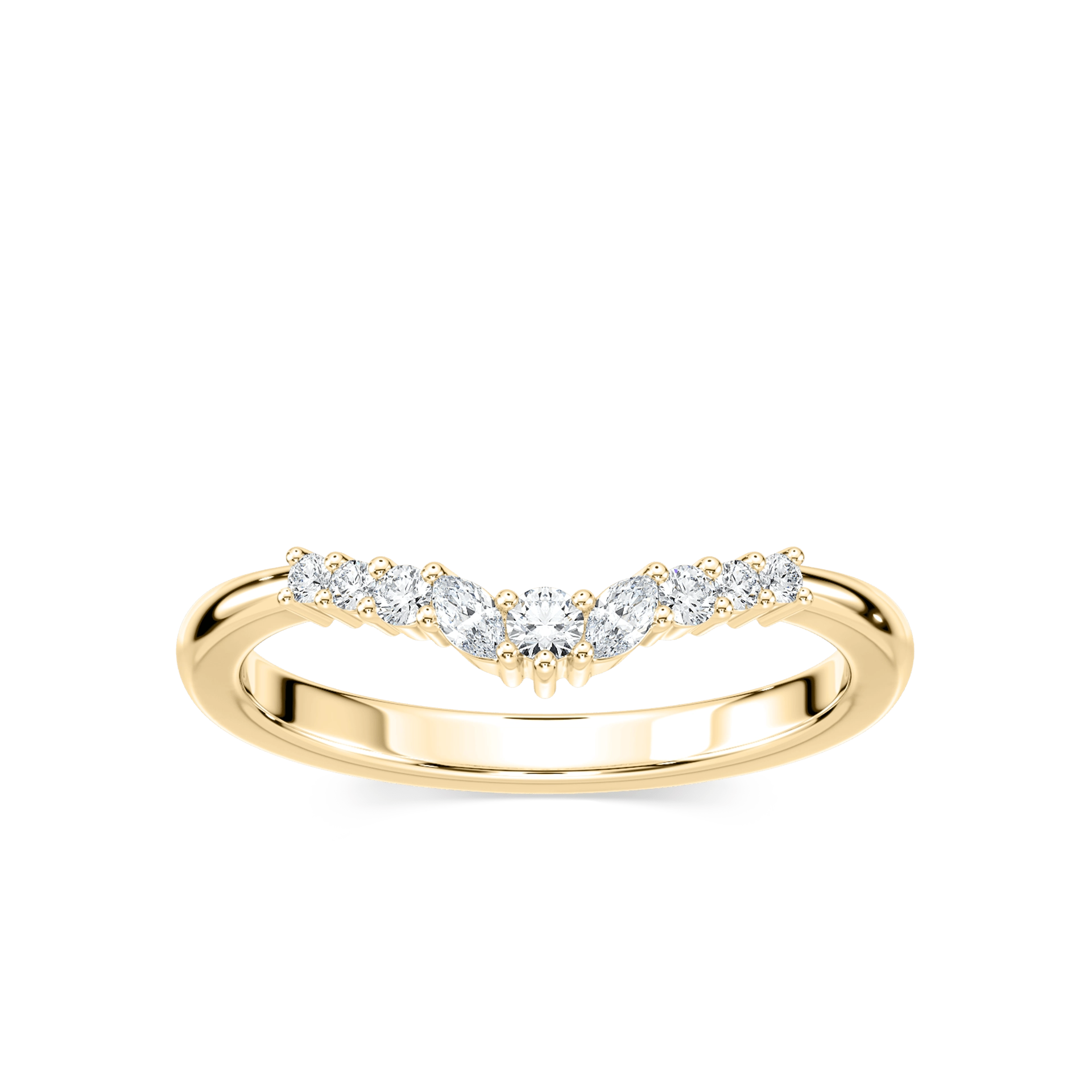 Capri 1/5 ctw Round and Marquise Lab Grown Diamond Chevron Curved Band