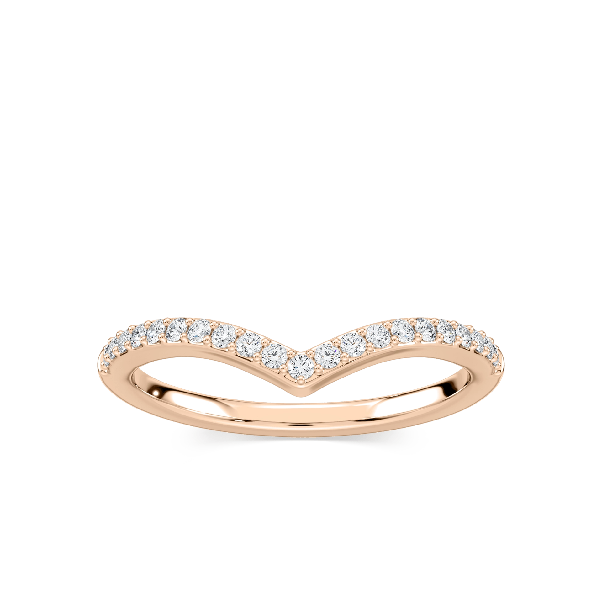 Lyla 1/6 ctw Round Lab Grown Diamond Chevron Curved Band