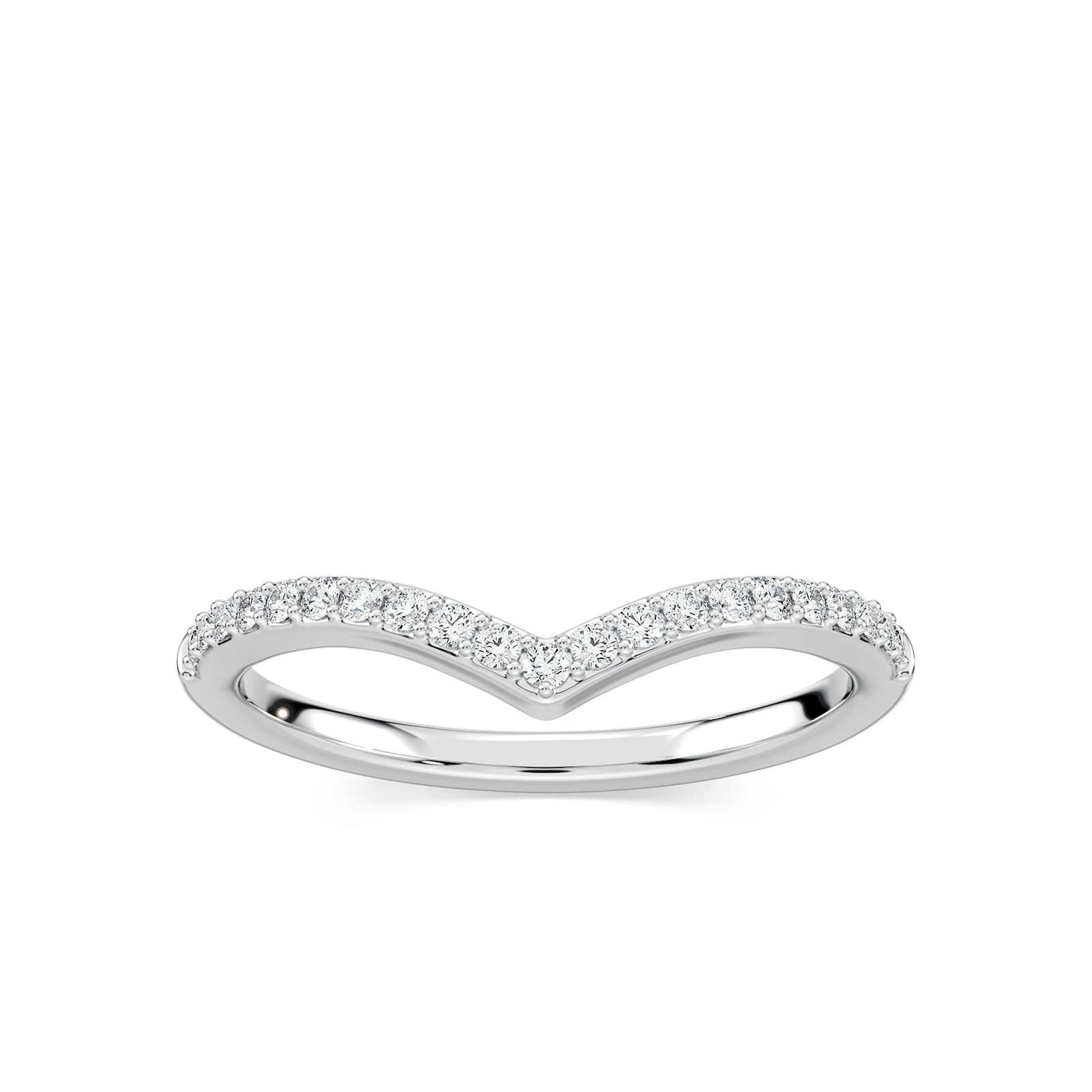 Deep V Ring with accenting recycled diamonds in recycled 14K yellow gold | v shaped fashion ring accenting recycled diamonds recycled 14K yellow gold