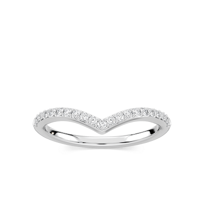 Lyla 1/6 ctw Round Lab Grown Diamond Chevron Curved Band