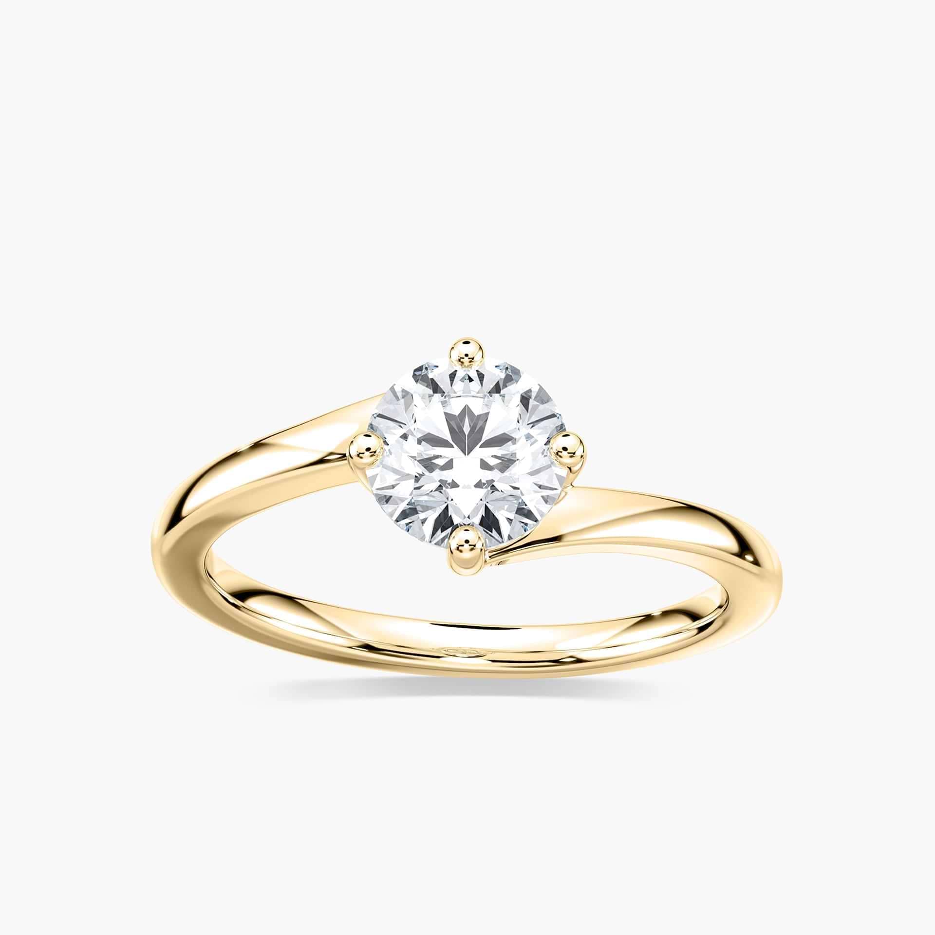 Kayla Round Lab Grown Diamond Four Prong Bypass Solitaire Engagement Ring